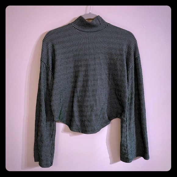 🌳EUC Free People Beach Green Striped Top Sz Sm🌳 - Picture 1 of 5